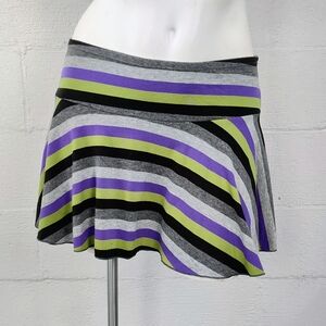 Poof! Y2K Jersey Knit Striped Mini Skirt
